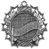 Antique Perfect Attendance Ten Star Medals