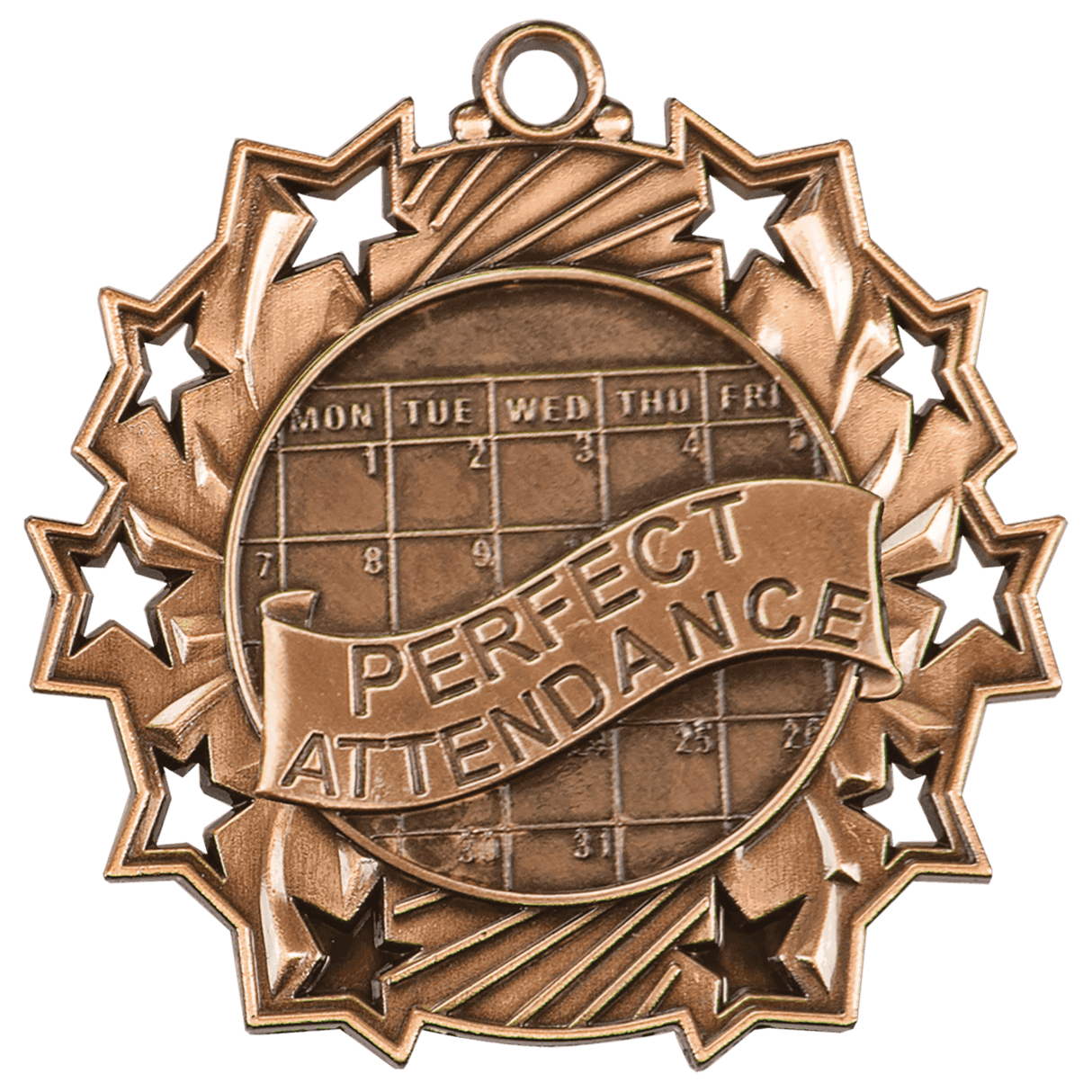Antique Perfect Attendance Ten Star Medals