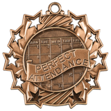 Antique Perfect Attendance Ten Star Medals
