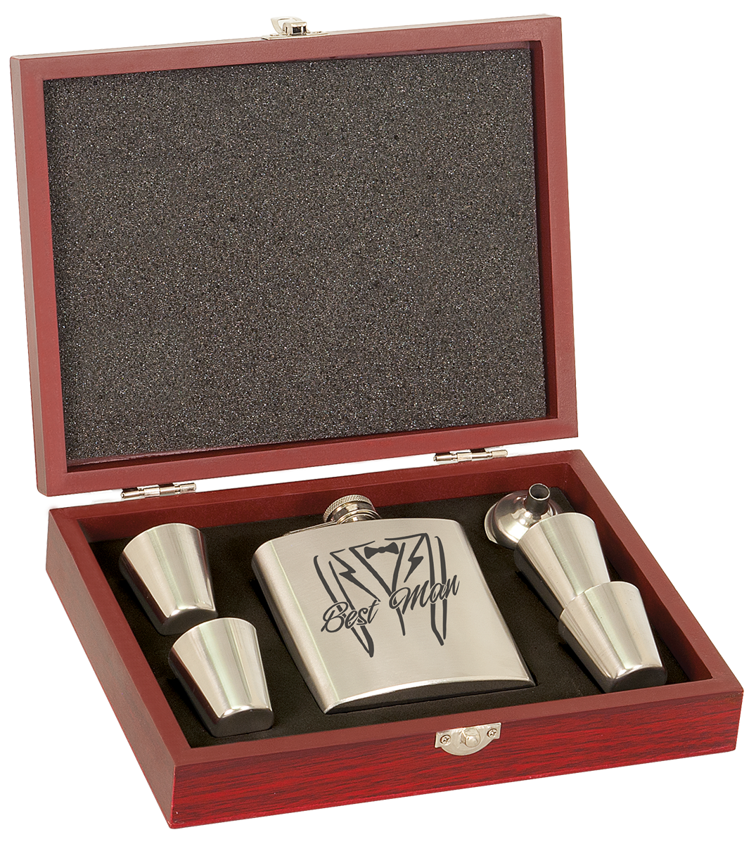 6 oz. Flask Sets w/ 4 Stainless Steel Shot Glasses
