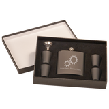 6 oz. Flask Sets w/ 4 Stainless Steel Shot Glasses