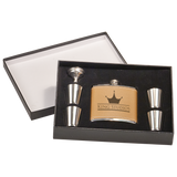 6 oz. Flask Sets w/ 4 Stainless Steel Shot Glasses