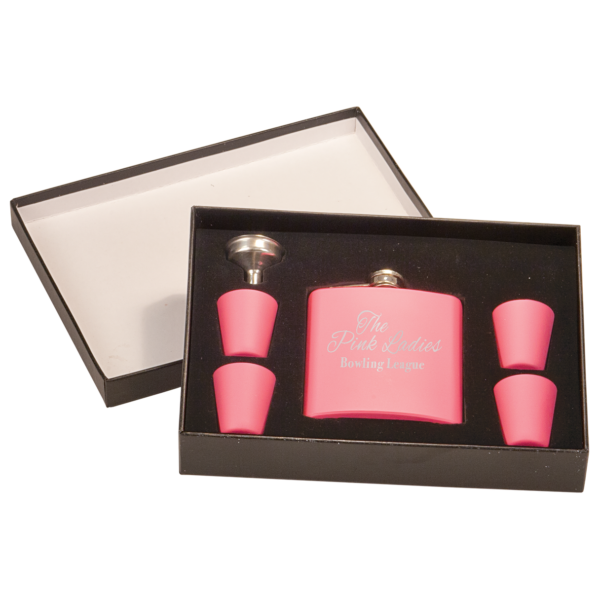 6 oz. Flask Sets w/ 4 Stainless Steel Shot Glasses